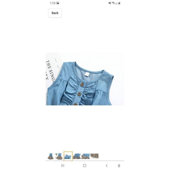 New Sz 90 (2T) MingAo Denim Cheetah Leopard Animal Print Dress Elastic Waist - Picture 5 of 11